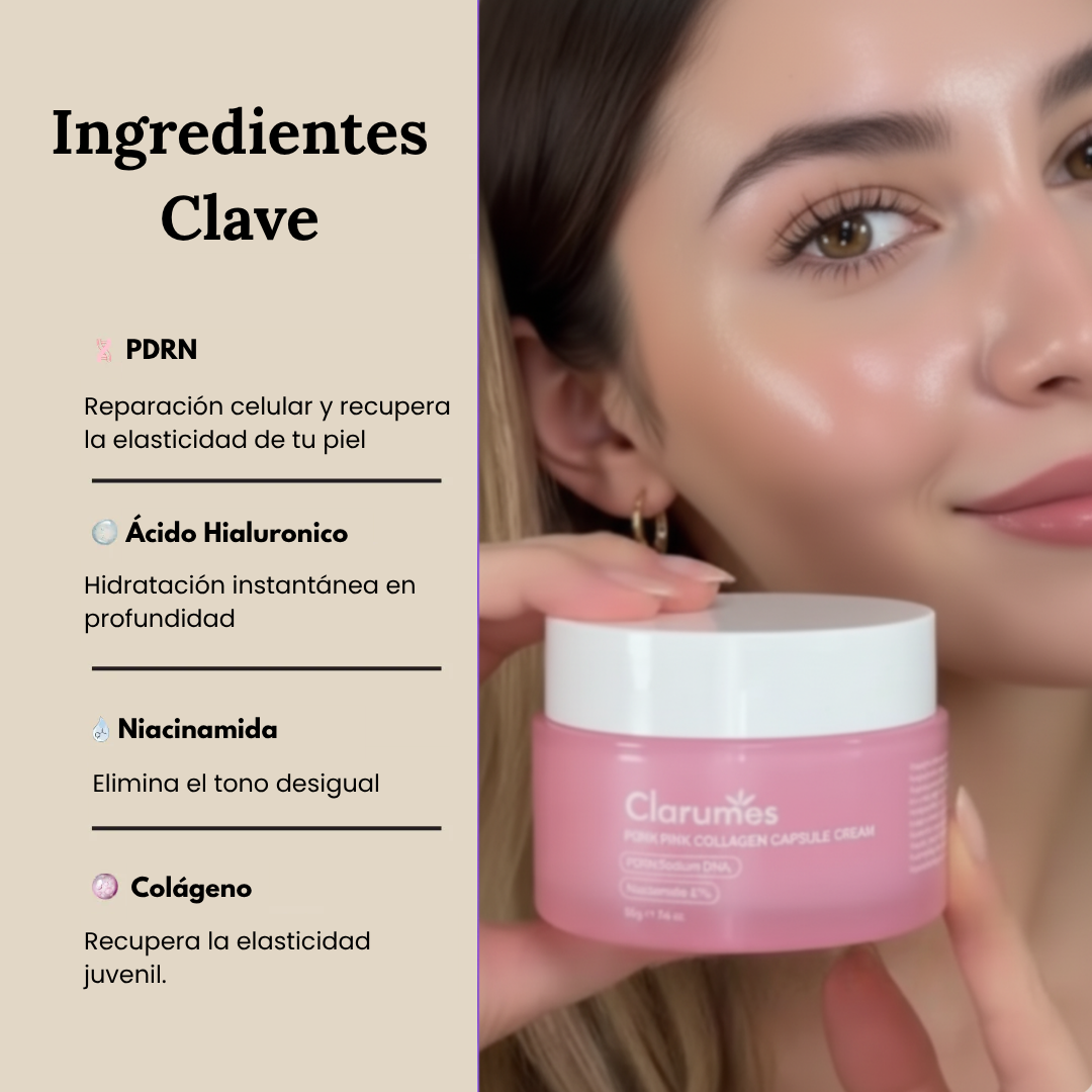Crema Clarumes en cápsulas de colágeno PDRN